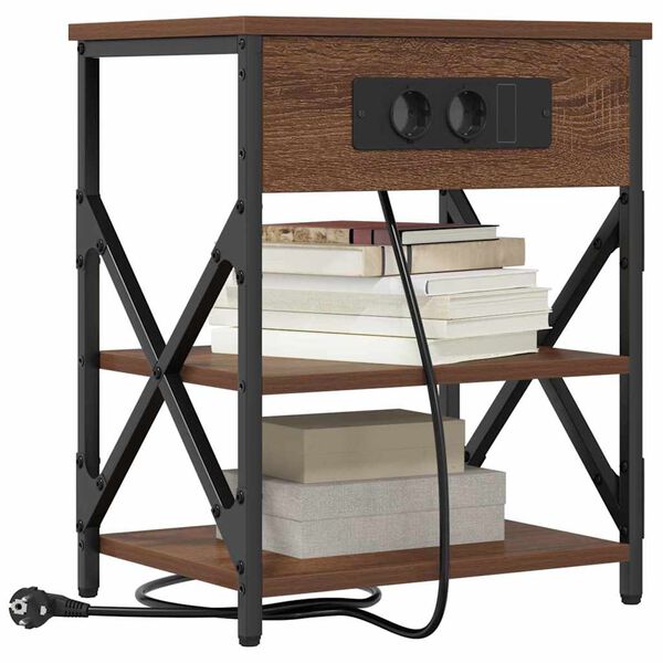 vidaXL &Scaron;alia lovos spintelė su lentyna Rudas ąžuolas 41 x 31 x 51 cm