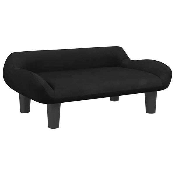 vidaXL Vaiki&scaron;ka sofa, juodos spalvos, 70x40x24cm, aksomas