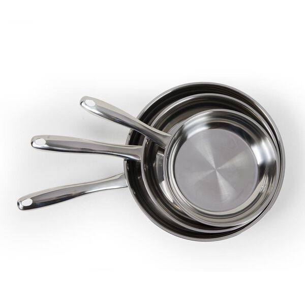 Livoo Keptuvių rinkinys, 3vnt., sidabrinis, nerūdijantis plienas