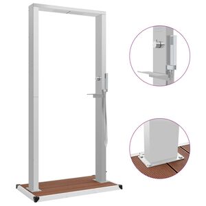 vidaXL Lauko du&scaron;as su padėklu, WPC ir nerūdijantis plienas