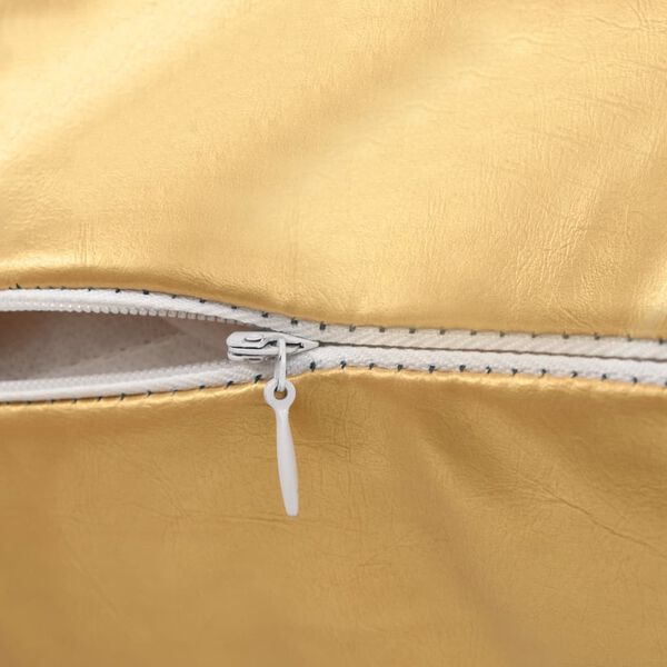 vidaXL Pagalvėlių rinkinys, 2vnt., PU, 60x60cm, aukso spalvos