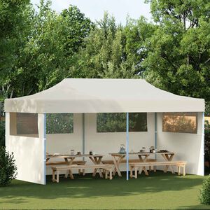 vidaXL Sulankstoma proginė palapinė 3 x 6 m, kremo spalvos
