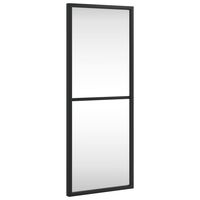 vidaXL Sieninis veidrodis, juodas, 20x50cm, geležis, stačiakampis