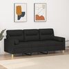 vidaXL Trivietė sofa su pagalvėlėmis, juodos spalvos, 180cm, audinys