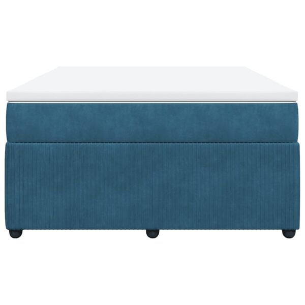 vidaXL Lova su spyruoklėmis ir čiužiniu, mėlyna, 140x190 cm, aksomas