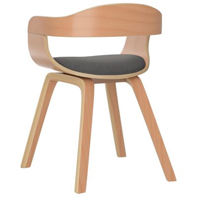 vidaXL Valgomojo kėdės, 4vnt., šviesiai pilkos, lenkta mediena/audinys