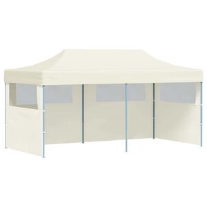 vidaXL Sulankstoma proginė palapinė 3 x 6 m, kremo spalvos