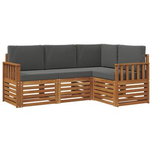 vidaXL Sofų komplektai su pagalve 4 pcs Natūralus ir antracitas