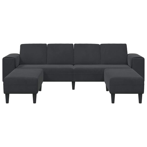 vidaXL Svetainės sofa 3 pcs Juoda