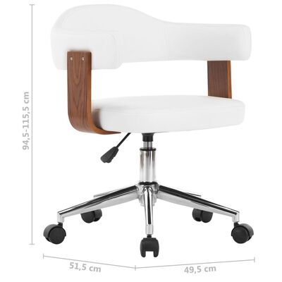 vidaXL Valgomojo kėdės, 6vnt., baltos, lenkta mediena ir dirbtinė oda