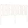 vidaXL Lovos galvūgalis, baltas, 155,5x4x100cm, pu&scaron;ies masyvas