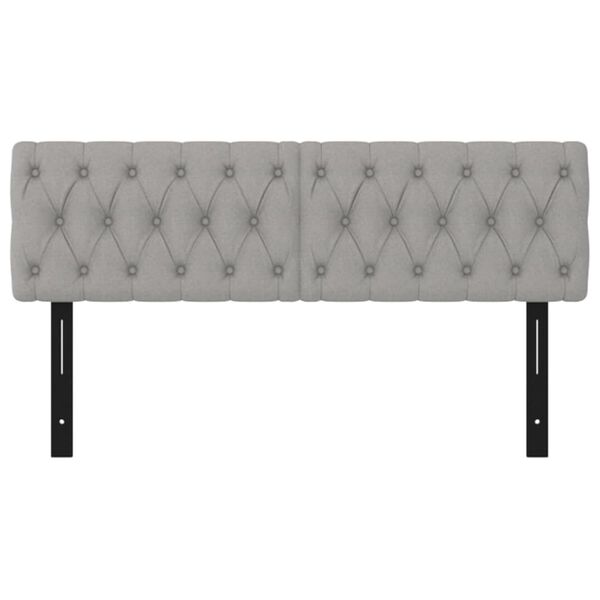 vidaXL Galvūgaliai, 2vnt., &scaron;viesiai pilki, 72x7x78/88cm, audinys