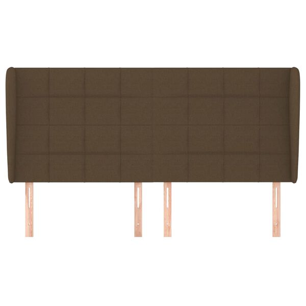 vidaXL Galvūgalis su auselėmis, rudas, 183x23x118/128cm, audinys