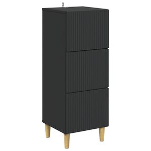 vidaXL Stalčių spintelė Juoda 33 x 34,5 x 90 cm Apdirbta mediena