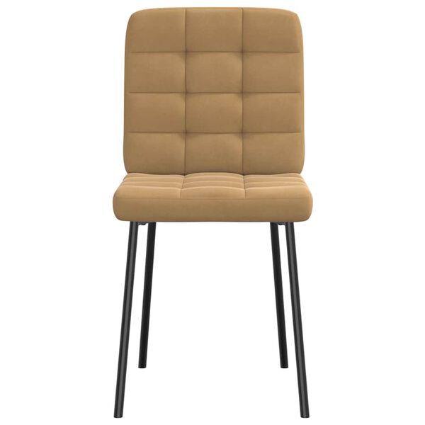 vidaXL Valgomojo kėdės, 6vnt., rudos spalvos, aksomas