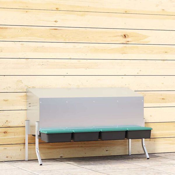 vidaXL Vi&scaron;čių lizdas, 3 skyriai su kojelėmis, cinkuotas plienas