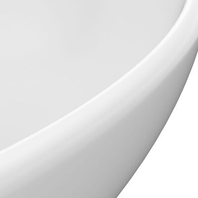 vidaXL Prabangus praustuvas, matinis baltas, 40x33cm, keramika, ovalus
