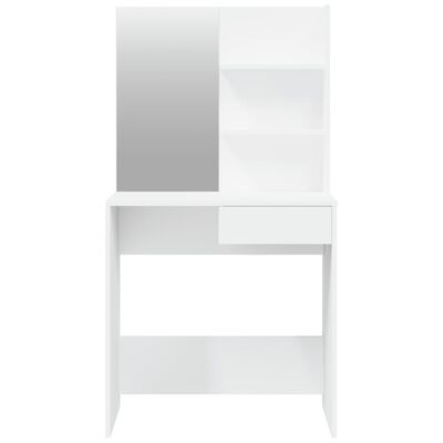 vidaXL Kosmetinis staliukas su veidrodžiu, baltas, 74,5x40x141cm