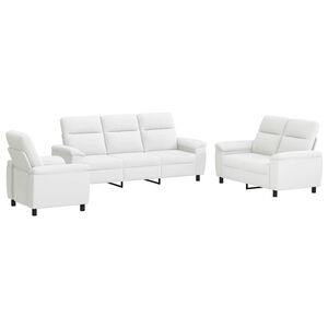 vidaXL Sofos komplektas 3 pcs Balta Audinys