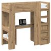 vidaXL Dviauk&scaron;tės lovos rėmas su stalu Amatininkų ąžuolas 75 x 190 cm