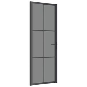 vidaXL Vidaus durys, juodos, 76x201,5cm, ESG stiklas ir aliuminis