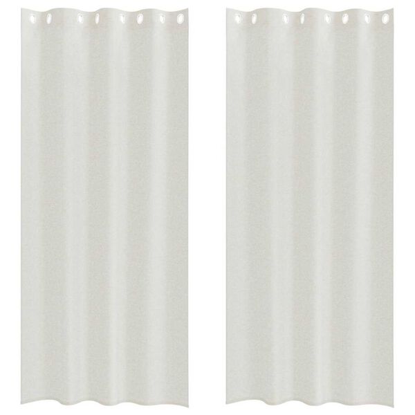 vidaXL Voile Užuolaida 2 pcs Kreminė 260 x 140 cm Poliesteris