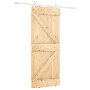 vidaXL Slankios durys Natūrali ir Balta 80 x 210 cm