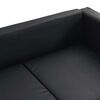 vidaXL Sofa, trivietė, dirbtinė oda, juoda
