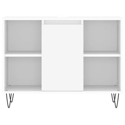 vidaXL Vonios baldų komplektas, 3 dalių, baltas, apdirbta mediena