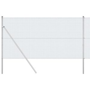 vidaXL Suvirintas vielos tvora žemės tvirtinimas 50 x 1 m Sidabrinė