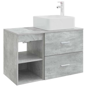 vidaXL Vonios baldų rinkinys 2 pcs Betono pilka Apdirbta mediena