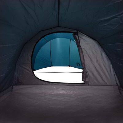 vidaXL Stovyklavimo palapinė, mėlyna, keturvietė, tunelinė