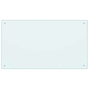 vidaXL Virtuvės sienelė, pieno spalvos, 100x60cm, grūdintas stiklas