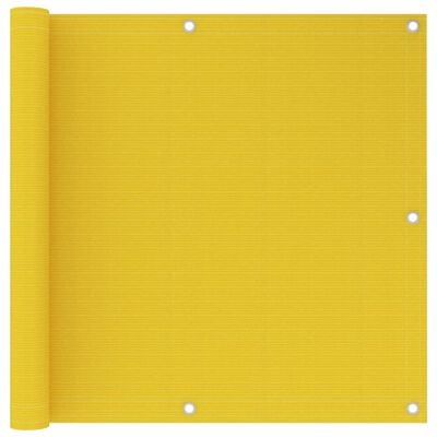 vidaXL Balkono pertvara, geltonos spalvos, 90x600cm, HDPE