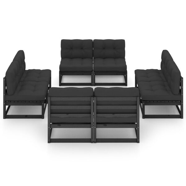 vidaXL Sodo komplektas su pagalvėlėmis, 8 dalių, pu&scaron;ies masyvas