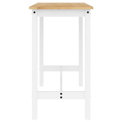 vidaXL Baro baldų komplektas, 5 dalių, baltas, pušies medienos masyvas