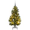 vidaXL Kalėdų eglutė su &scaron;arnyrinėmis &scaron;akomis/LED/žaisliukais, 120cm