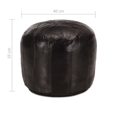 vidaXL Pufas, juodos spalvos, 40x35 cm, tikra ožkos oda
