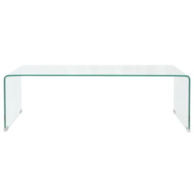 vidaXL Kavos staliukas, skaidrus, 98x45x30cm, grūdintas stiklas