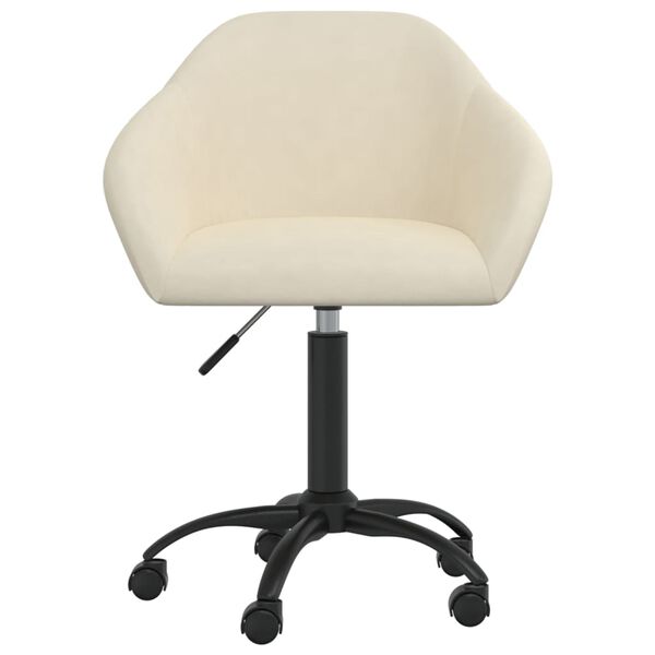 vidaXL Pasukamos valgomojo kėdės, 4vnt., kreminės spalvos, aksomas