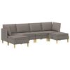 vidaXL Svetainės baldų komplektas su pagalve 6 pcs Taupe Audinys