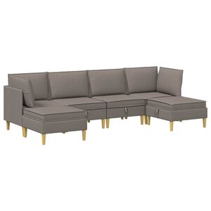 vidaXL Modulinė sofa su laikymo vieta 6 pcs Taupe Audinys