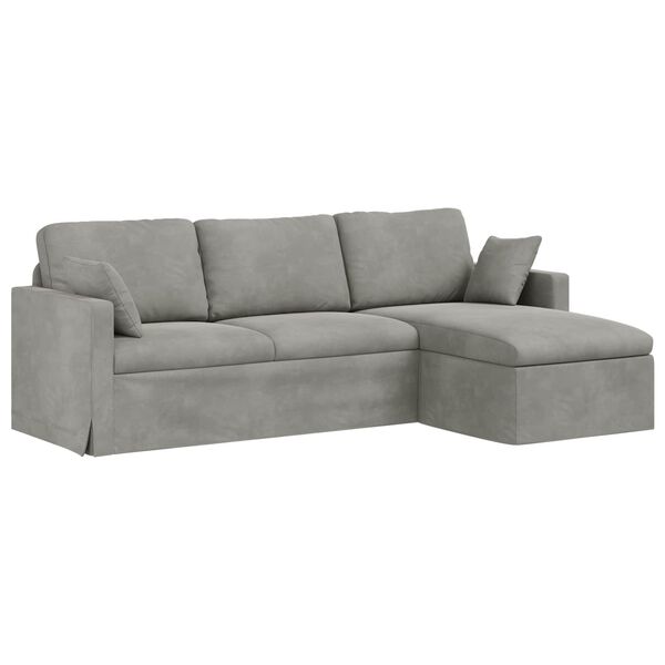 vidaXL Sofa &Scaron;viesiai pilka 198 x 134 x 80 cm Aksomas