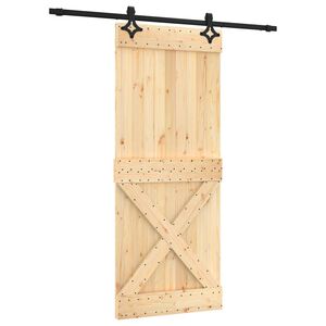 vidaXL Slankios durys Natūrali ir juoda 85 x 210 cm