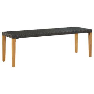 vidaXL Sodo suoliukas, juodos spalvos, 80cm, poliratanas