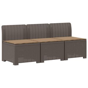 vidaXL 3-vietė sodo sofa su pagalvėlėmis, Rattan i&scaron;vaizda 3 vietos PP