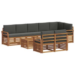 vidaXL Sofų komplektai su pagalve 9 pcs Natūralus ir antracitas