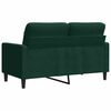 vidaXL Dvivietė sofa, tamsiai žalios spalvos, 120cm, aksomas