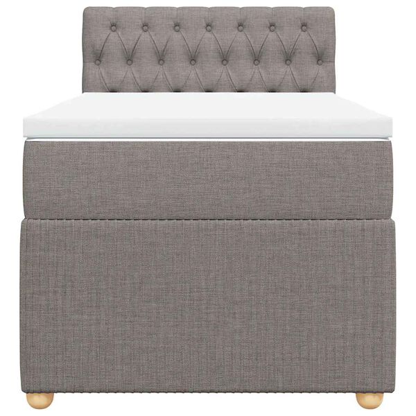 vidaXL Lova su spyruoklėmis ir čiužiniu, taupe, 100x200cm, audinys