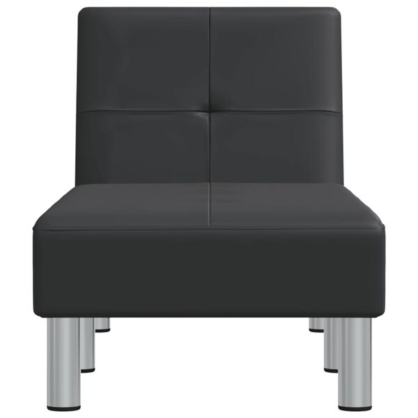 vidaXL Poilsio gultas, juodos spalvos, dirbtinė oda